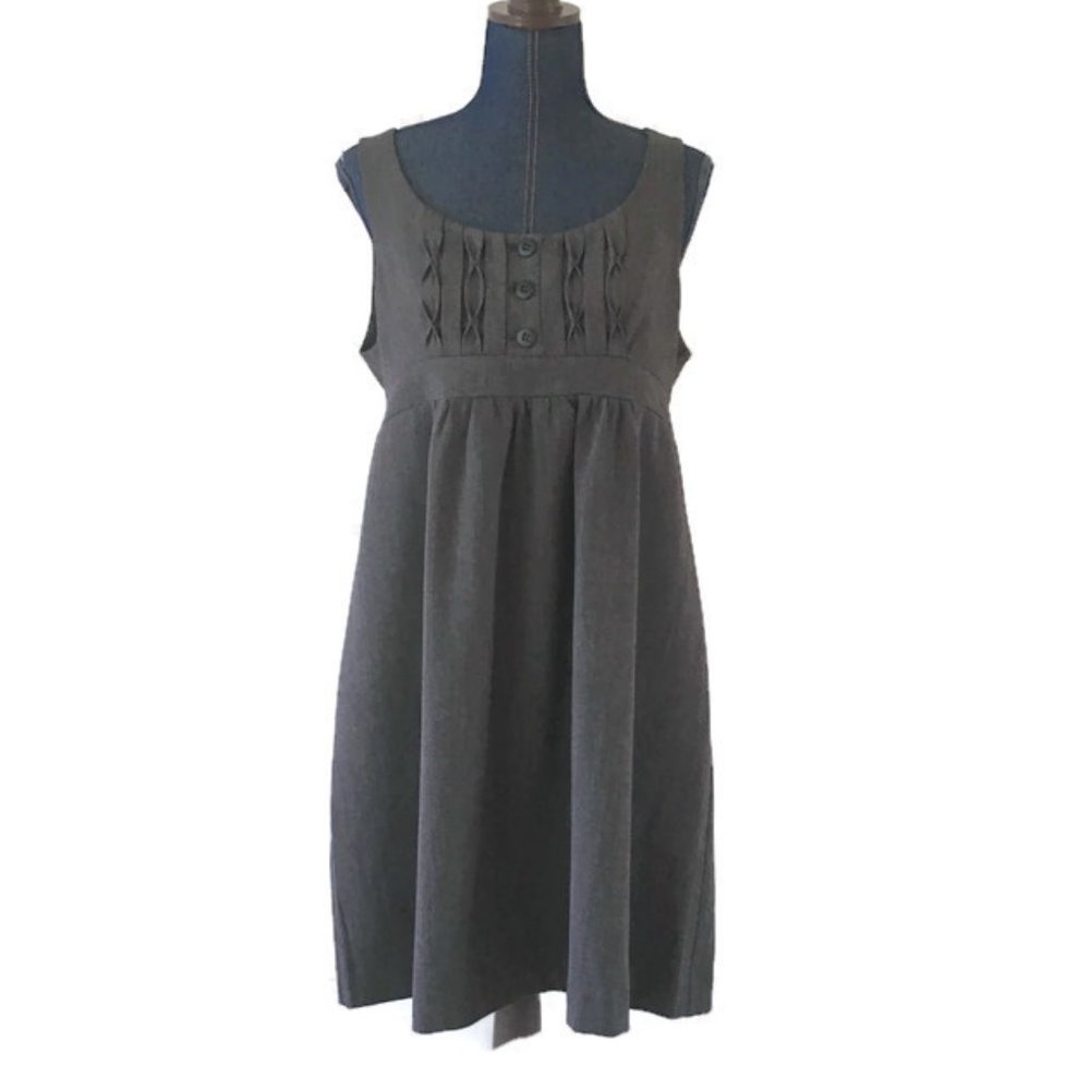 Mimi Maternity dress gray tweed sleeveless ties